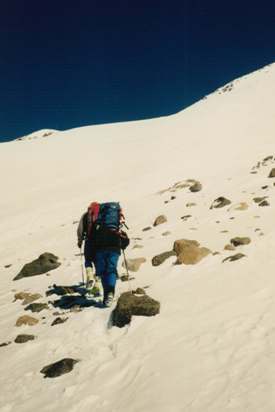 Peggy McKay heads off from the Pastukhov Rocks